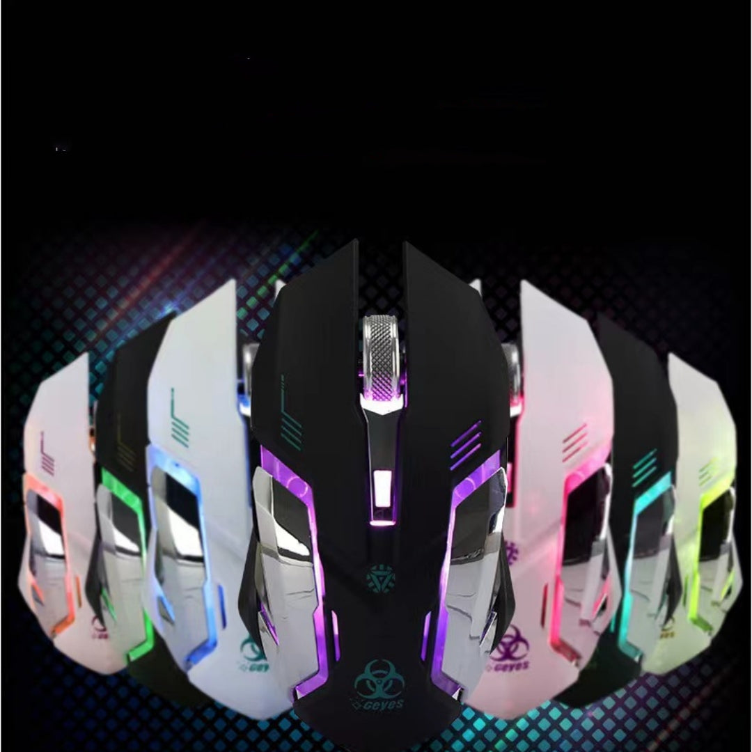 Wireless Rechargeable Silent Mouse | LED Backlit, Mute Clicks | USB | Desktop & Laptop | Black, White, Silver