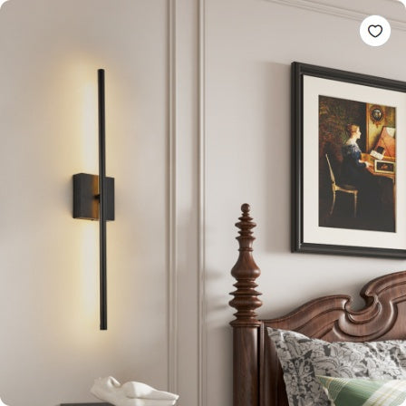 2-Pack Modern Minimalist Black Matte LED Wall Sconce | Bidirectional Light, Easy Install, Living Room, Bedroom & Hallway