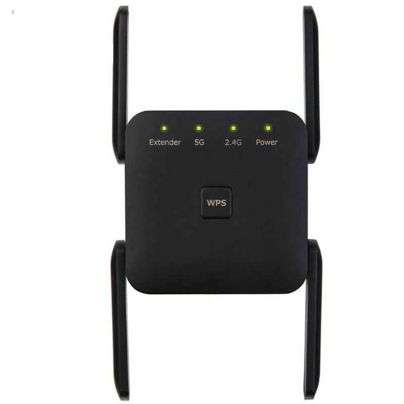 1200Mbps WiFi Repeater & Signal Booster | 2.4G & 5G Dual Band | EU/UK/US Plug | White & Black