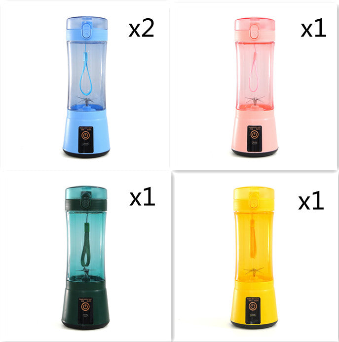 380ml USB Rechargeable Portable Personal Blender | 2000mAh, Food-Grade PC, Dual Safety Protection, Blue, Green, Pink & Yellow