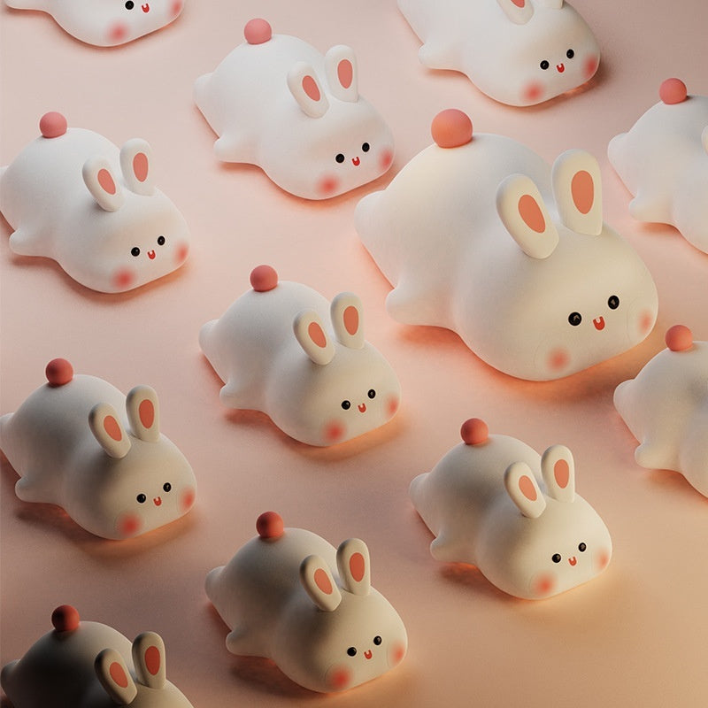 Cute Silicone Animal Night Light for Kids | Touch | 3 Brightness | 30-Min Timer | 1200mAh | Type-C | 6–8hr | 143×109×85mm | Bunny & Duck | Bedroom & Nursery Gift