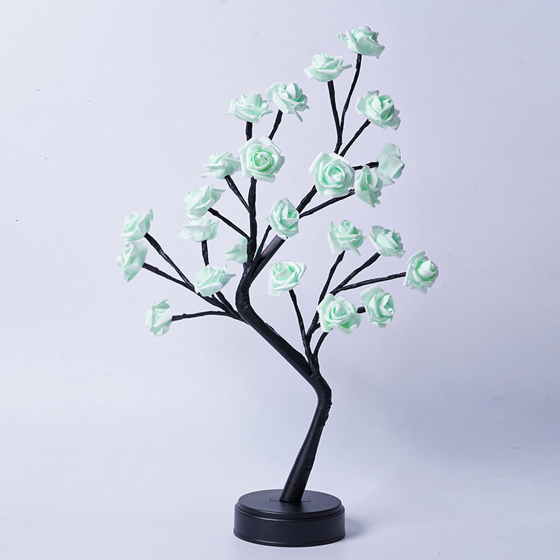 3D LED Rose Flower Tree Table Lamp | USB | 5V | 380×120×450mm | IP42 | 50,000hr | Bendable Branches | 10 Colours | Bedroom, Wedding & Valentine’s Gift