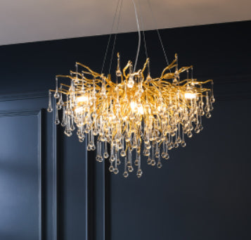 YST01 Postmodern Water Drop Crystal LED Chandelier | Aluminum, Smart Control, 10 Sizes, EU CE, 220V