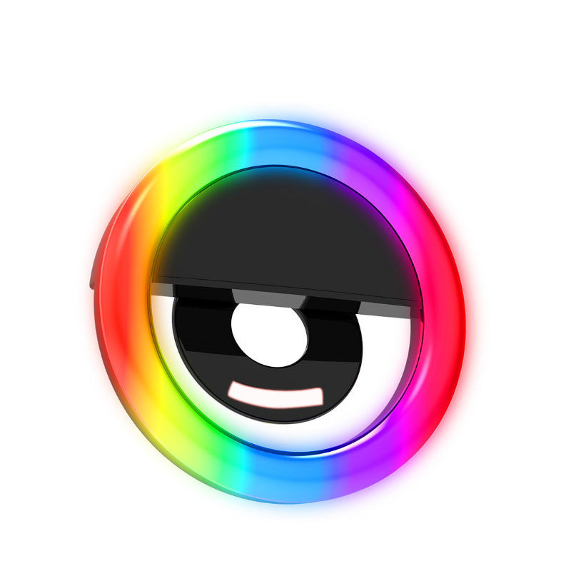 Clip-On LED Selfie Ring Fill Light RK-12 | 3W | 4-Speed Dimming | USB Rechargeable | 2–5hr Battery | 86×27mm | Phone, Laptop & iPad | Selfie, Beauty & Jewellery Photography | Black, Blue, Pink & White
