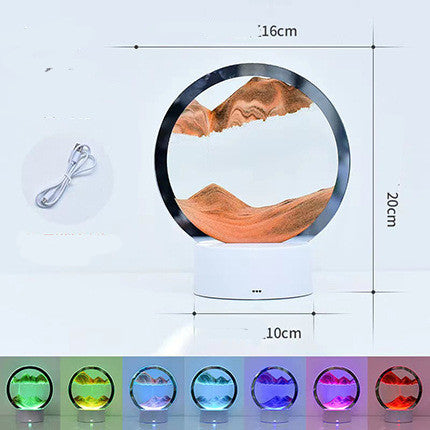 3D Quicksand Glass Table Lamp | ≤36V | Touch Switch | USB | 100×200mm | Blue, Green, Orange, Purple & Red | Bedside, Desk & Home Decor | Night Light & Mood Lamp