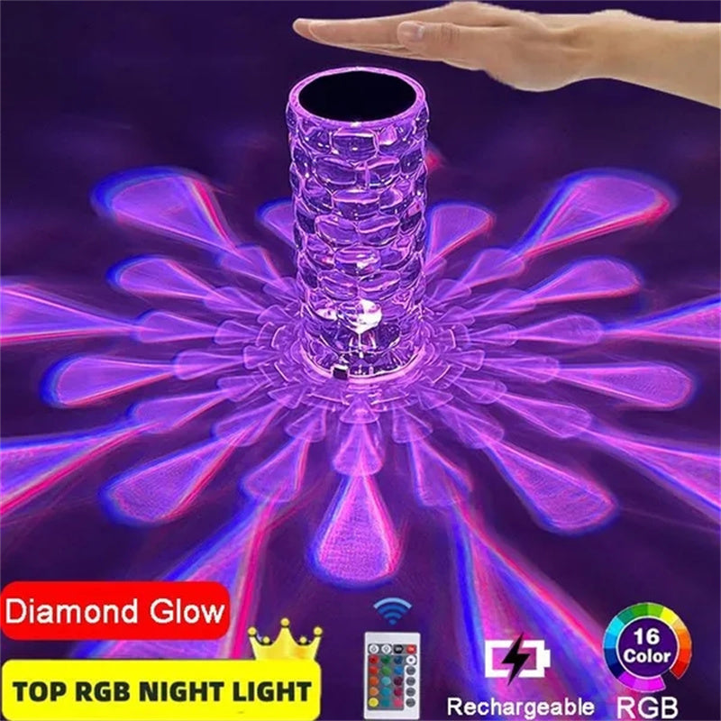 Teardrop Crystal Acrylic Atmosphere Lamp | Droplet Shadow Effect | Touch Control | RGB 16-Colour & 3-Colour | USB & Rechargeable | Nordic Style | Bedroom & Home Decor