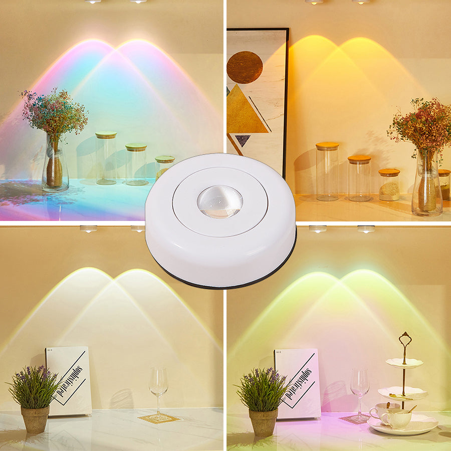 Battery-Powered LED Tap Puck Light | 68×68×25mm | ABS | 3×AAA | Magnetic & Adhesive Mount | Closet, Cabinet, Kitchen & Bedroom | 5 Light Colours | Wireless Night Light