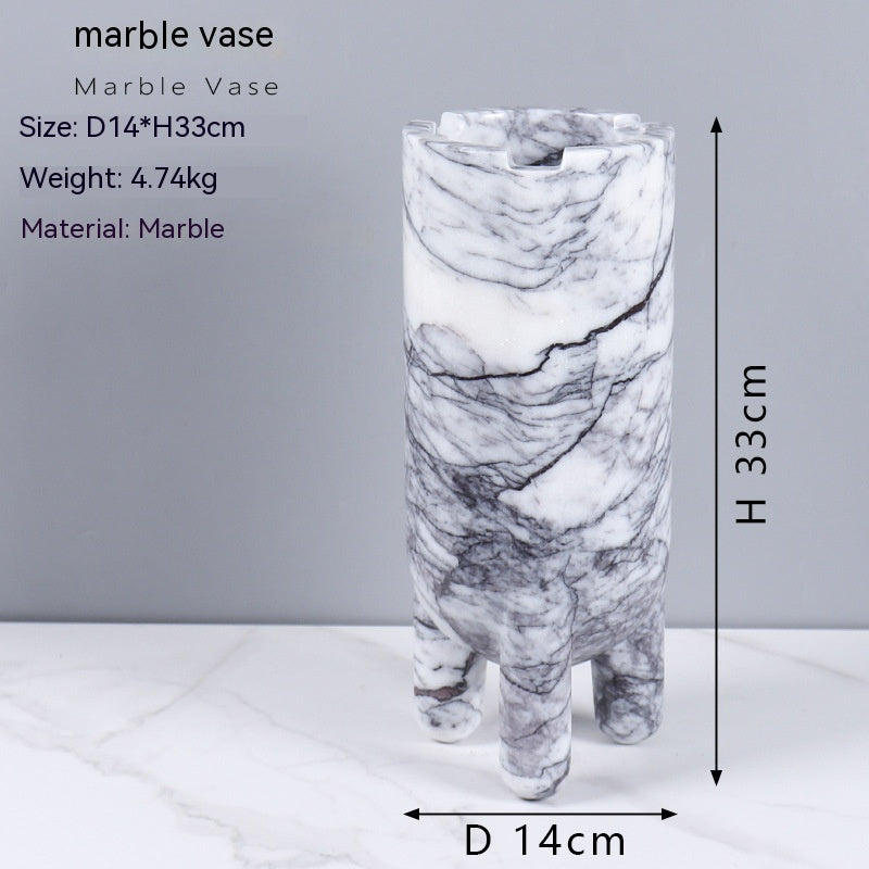 Modern Gypsum Decorative Vase | Plum Blossom, Black Gold & Cave Stone Designs, Tall & Short Styles