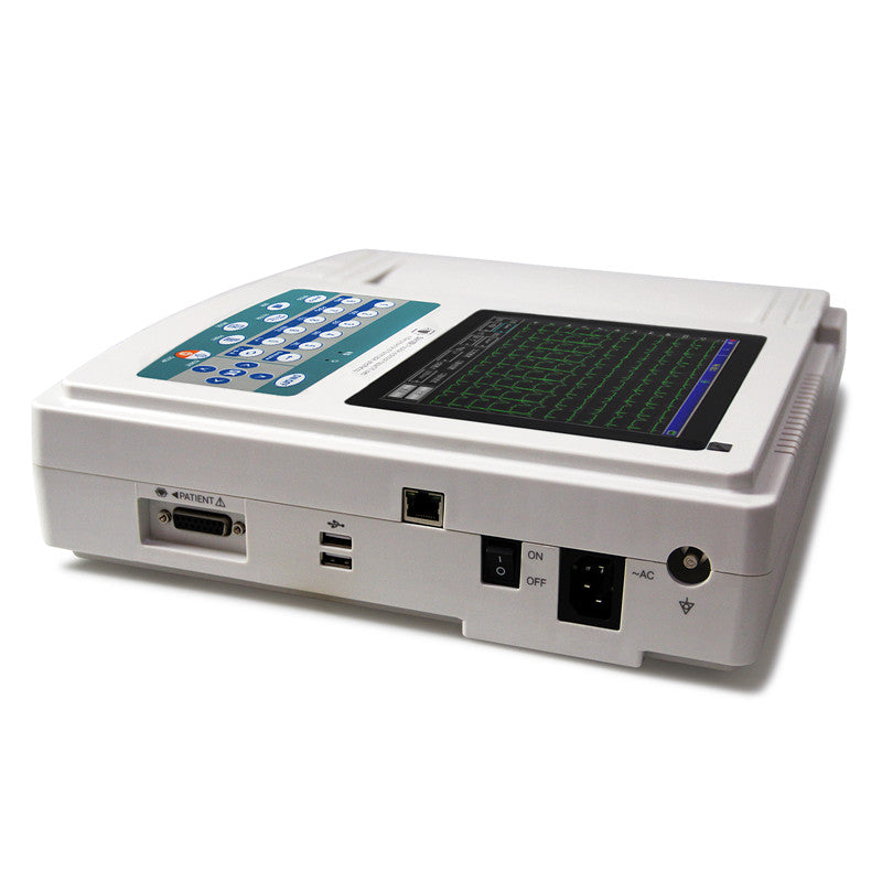 ECG1200G 12-Channel 12-Lead ECG Machine | Touch Screen, PC Software & Thermal Printer