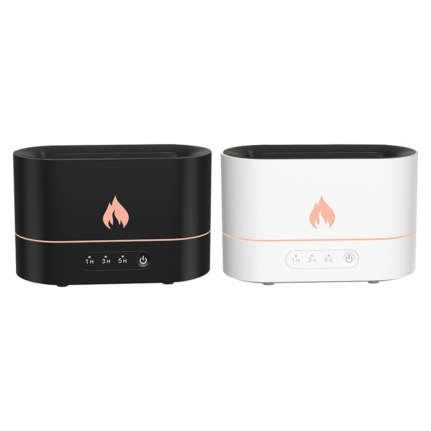Flame Effect Aromatherapy Humidifier | USB 5W | ≤36dB | 2–8hr Timer | Auto Power-Off | 10m² | Aroma Diffuser | Mood Light | Black & White