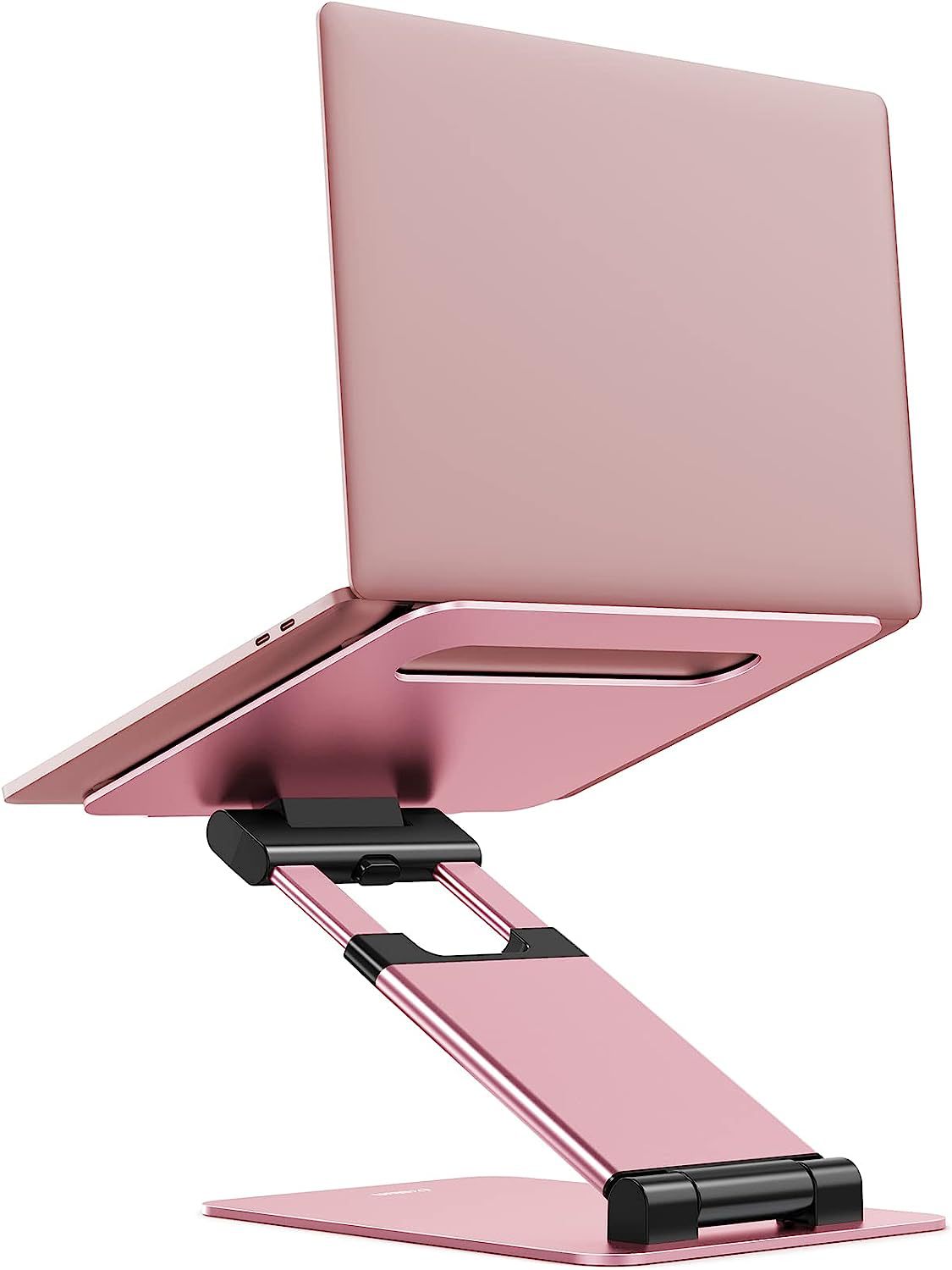 Aluminum Alloy Adjustable Laptop Stand | Ergonomic Desk Riser | Standard & 360° Rotating | Gray, Silver & Rose Gold