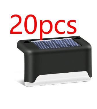 Solar Courtyard Stair Step Light | IP55 Waterproof | 0.2W | ABS | Warm White & Cool White | 75×44×42mm | Black | Garden, Pathway & Staircase | 1, 4, 8 & 20pc Packs