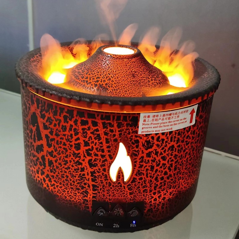 350ml Ultrasonic Flame & Jellyfish Smoke Ring Aromatherapy Humidifier Diffuser | 10W, 2/8hr Timer, AU/EU/UK/US Plug