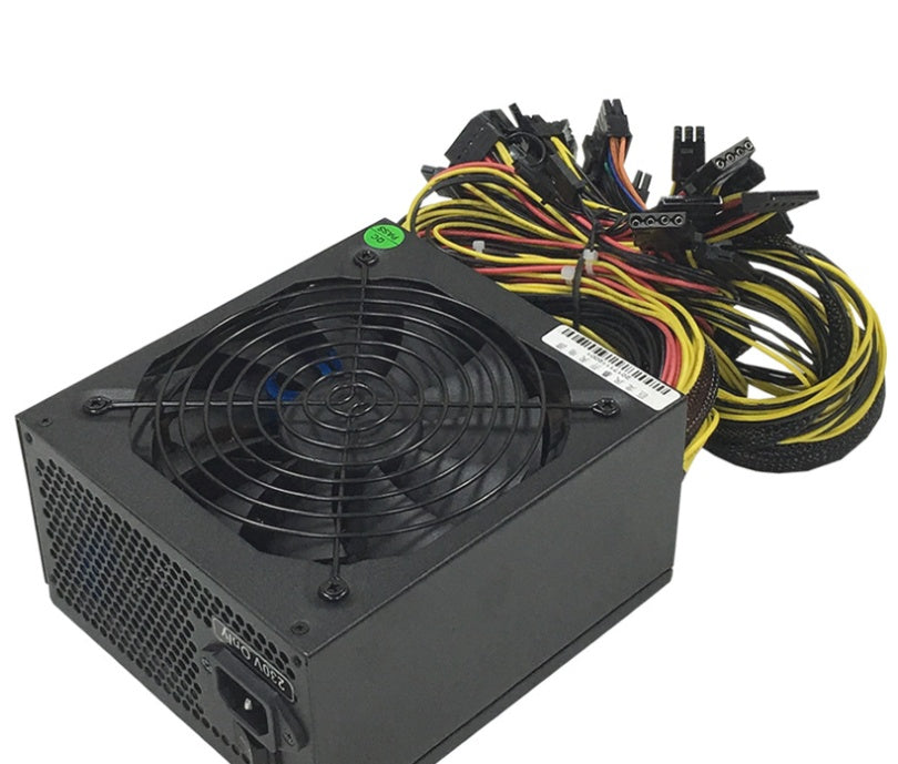 High-Wattage ATX Server & Multi-GPU Power Supply | Active PFC | 12×(6+2) PCIe | 4+4 CPU | CE Certified | AMD Compatible | Black