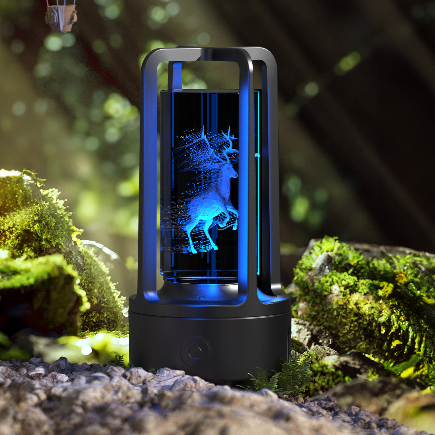 2-in-1 Bluetooth Speaker & LED Night Lamp | Acrylic & Crystal | Touch Sensor | 2,500mAh | 5W | Wireless Charging | 13 Motifs | Black & White | Valentine's Day Gift | Home & Party Decor