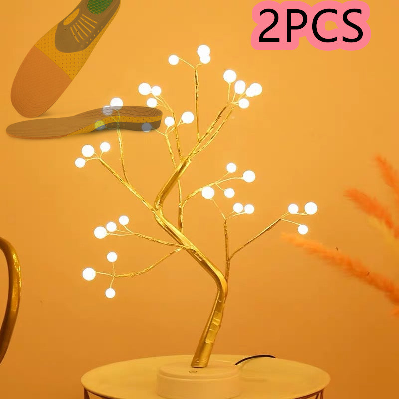 Nordic LED Copper Wire Fairy Light | Battery & USB | Rice Grain & Globe Bulbs | Gold & Silver Tree | Warm Tones | Bedroom, Living Room, Wedding & Hotel Decor