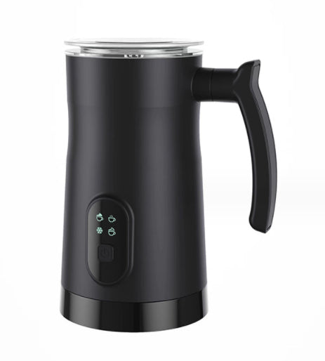 Electric Milk Frother & Hot/Cold Milk Steamer | 400W | 304 Stainless Steel | 350ml | Button Control | Black & White