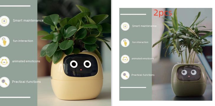 Smart AI Electronic Plant Pot – 7 Sensors, 49+ Expressions & Intelligent Water Monitor