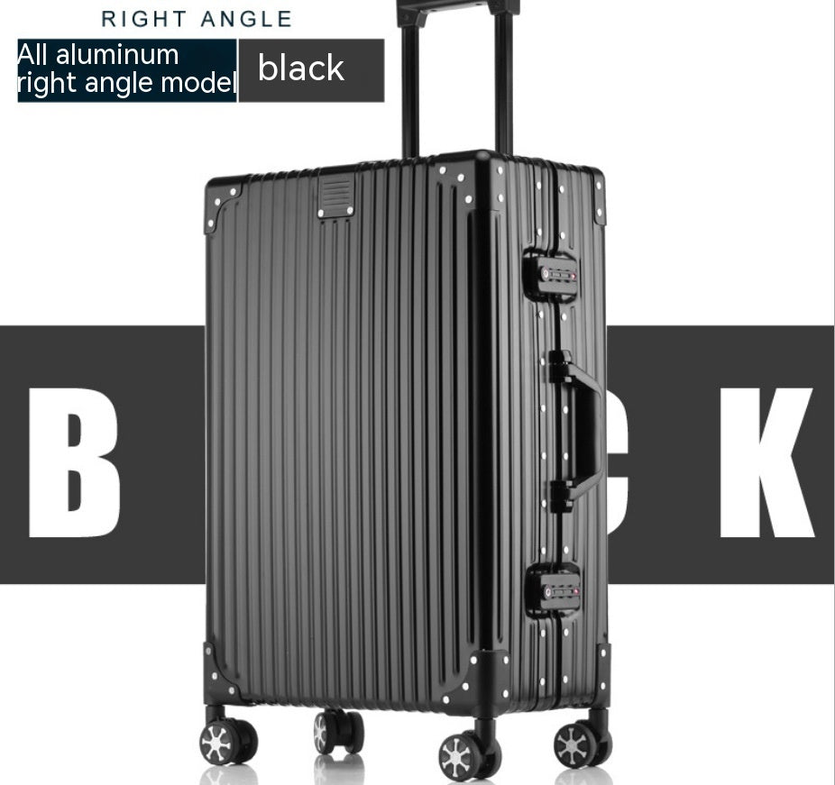 Aluminum-Magnesium Alloy Hardshell Trolley Suitcase | 20"-28", Universal Wheels, Waterproof, 16 Colors