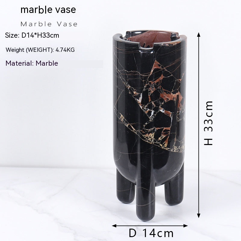 Modern Gypsum Decorative Vase | Plum Blossom, Black Gold & Cave Stone Designs, Tall & Short Styles