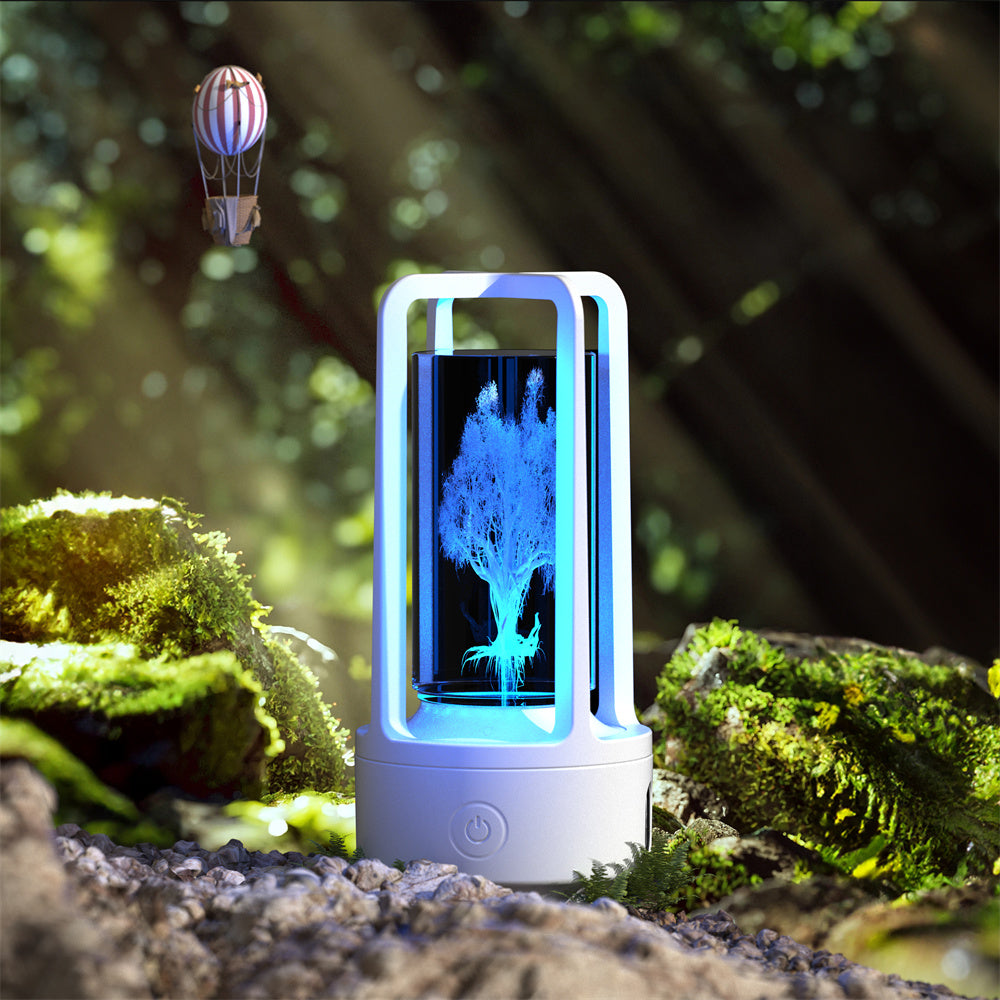 2-in-1 Bluetooth Speaker & LED Night Lamp | Acrylic & Crystal | Touch Sensor | 2,500mAh | 5W | Wireless Charging | 13 Motifs | Black & White | Valentine's Day Gift | Home & Party Decor