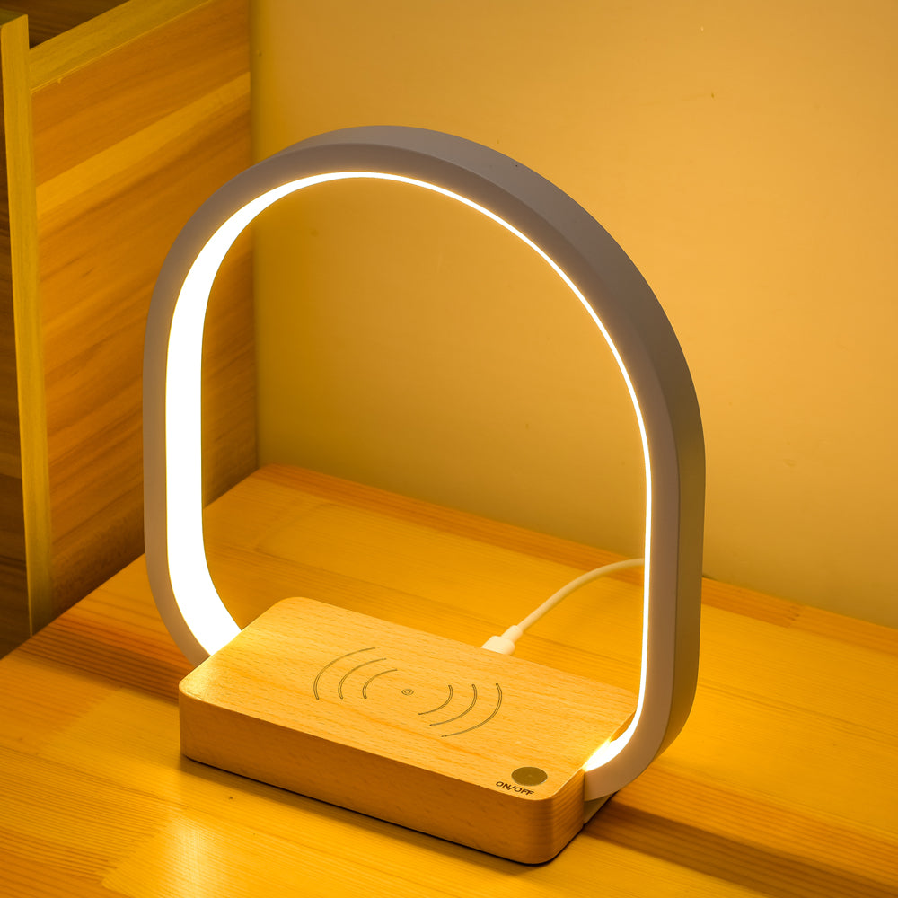 Wireless Charging Multifunctional Desk Lamp | Eye Protection | USB | Metal Shade | Bedside & Office | European Style