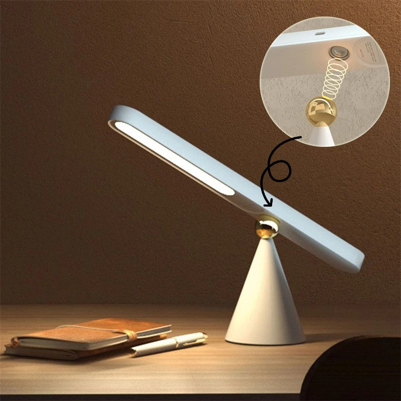 Magnetic Suction Touch Table Lamp | Geometric Design | USB | PC Shade | European Style | Khaki & White | 1PC & 2PCS