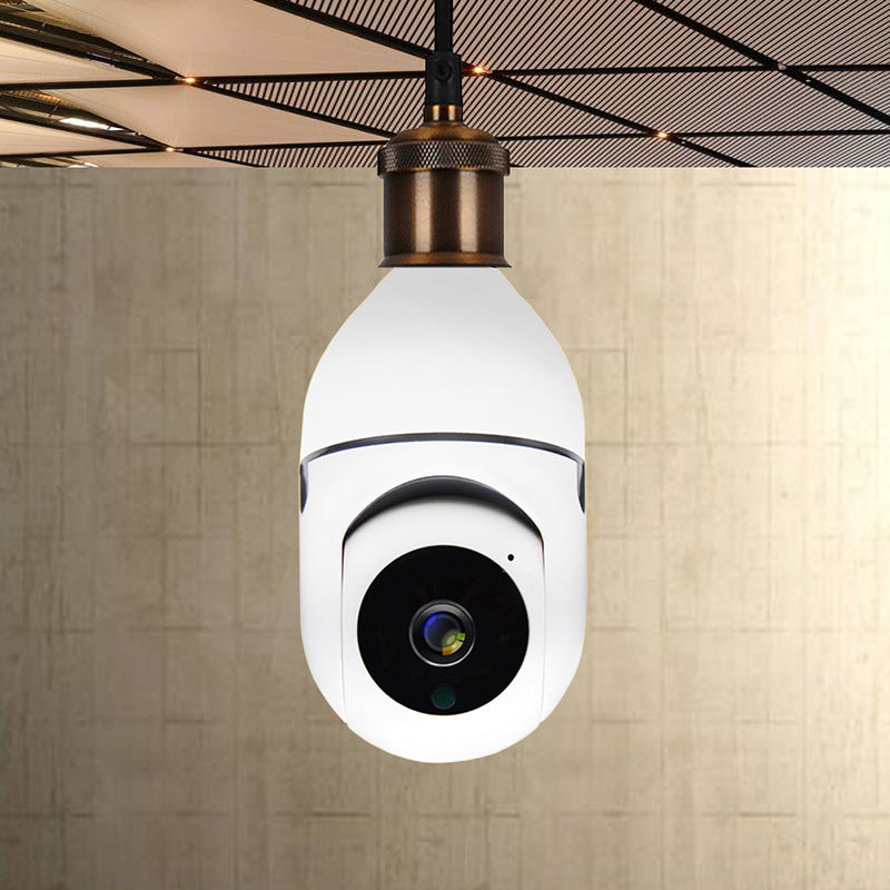 1080P WiFi Bulb Security Camera | Pan & Tilt | Wireless | App-Controlled | Home Security Monitoring | White