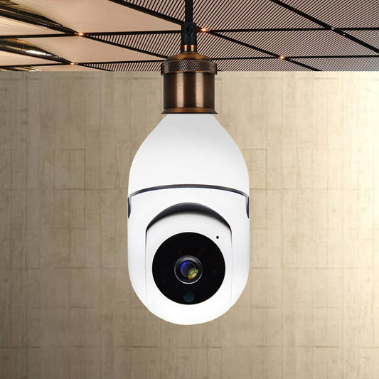 1080P WiFi Bulb Security Camera | Pan & Tilt | Wireless | App-Controlled | Home Security Monitoring | White