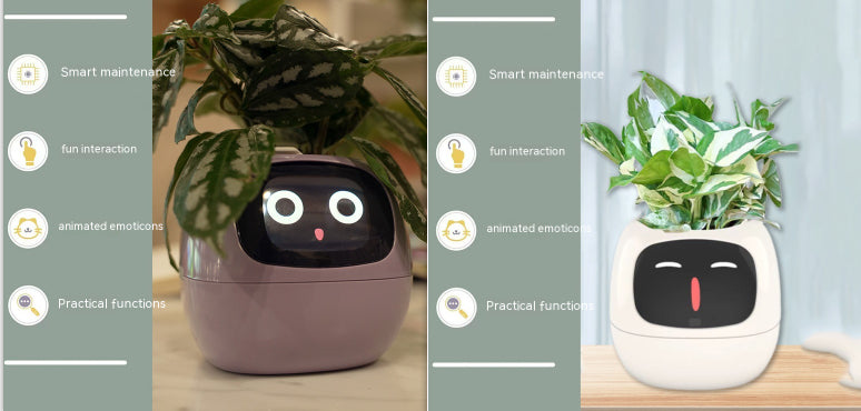 Smart AI Electronic Plant Pot – 7 Sensors, 49+ Expressions & Intelligent Water Monitor