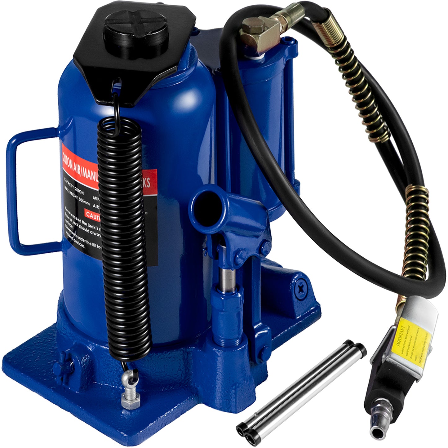 20-Ton Vertical Hydraulic Pneumatic Jack | Dual Operation, Heavy-Duty Steel, Workshop & Industrial Use