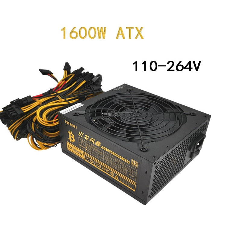 High-Wattage ATX Server & Multi-GPU Power Supply | Active PFC | 12×(6+2) PCIe | 4+4 CPU | CE Certified | AMD Compatible | Black