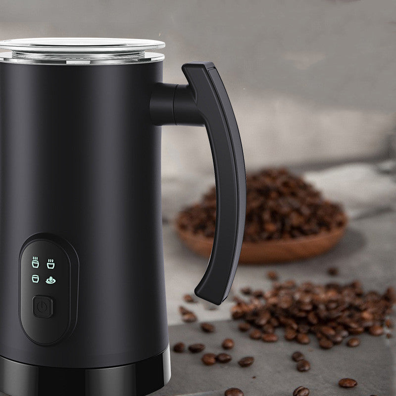 Electric Milk Frother & Hot/Cold Milk Steamer | 400W | 304 Stainless Steel | 350ml | Button Control | Black & White