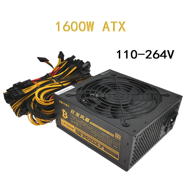 High-Wattage ATX Server & Multi-GPU Power Supply | Active PFC | 12×(6+2) PCIe | 4+4 CPU | CE Certified | AMD Compatible | Black