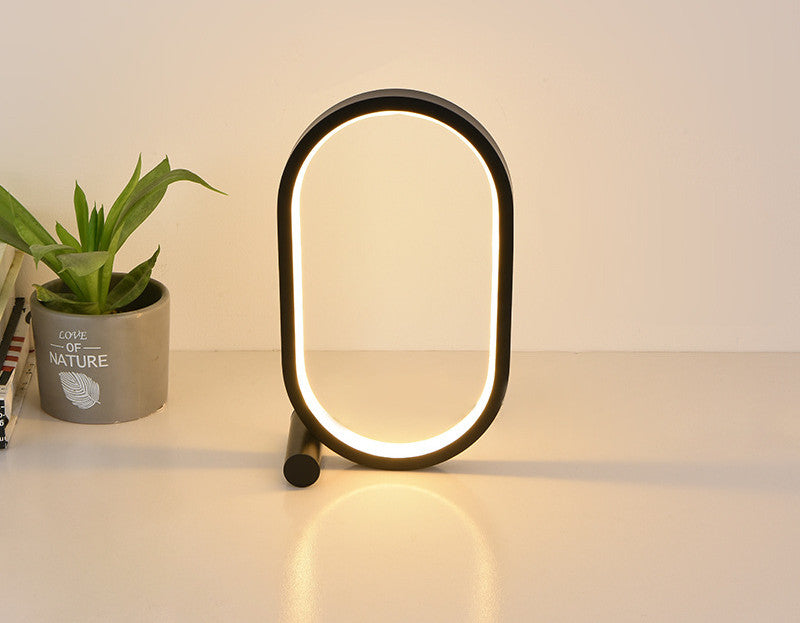 USB Oval Acrylic LED Desk Lamp | 5V | 3-Colour + RGB | Touch, Button & Remote | Dimmable | Black & White