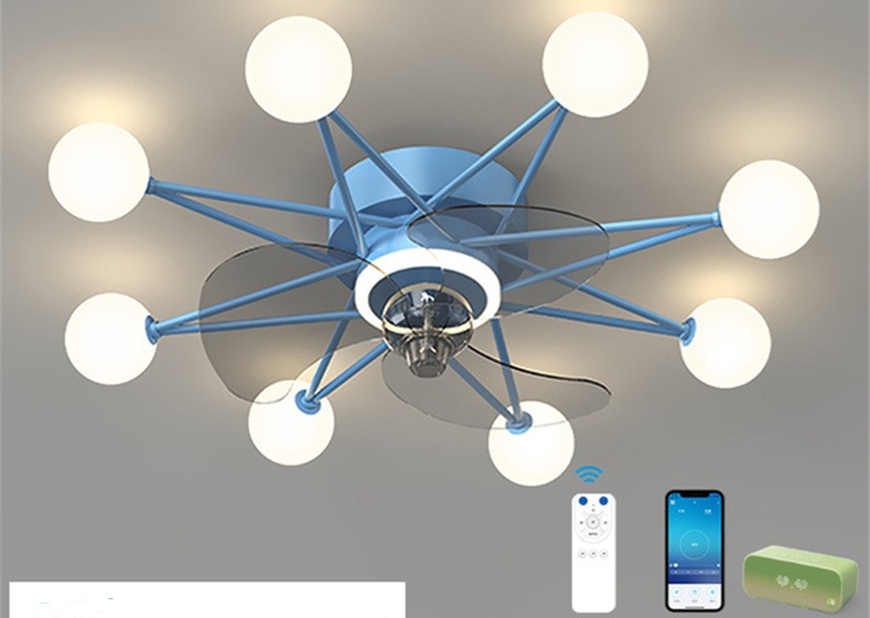 Nordic Starry Sky LED Ceiling Fan Light | 4 Colours, 2 Shade Styles, 30,000h, 111-240V, 10-15㎡, Kids & Living Room