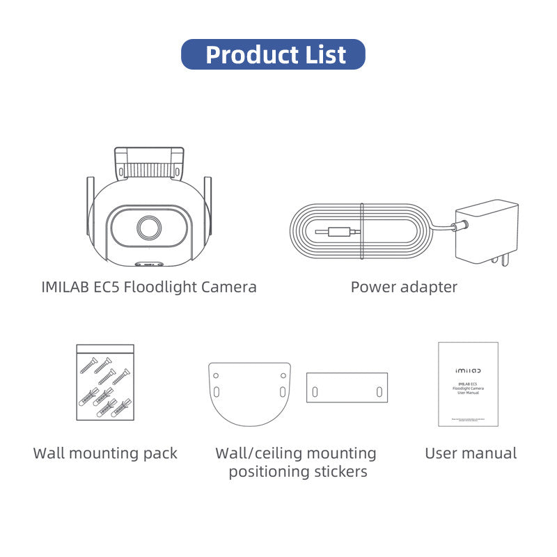 IMILAB EC5 Floodlight Outdoor Security Camera | 2K, 360° Tracking, Color Night Vision, IP66, Wi-Fi