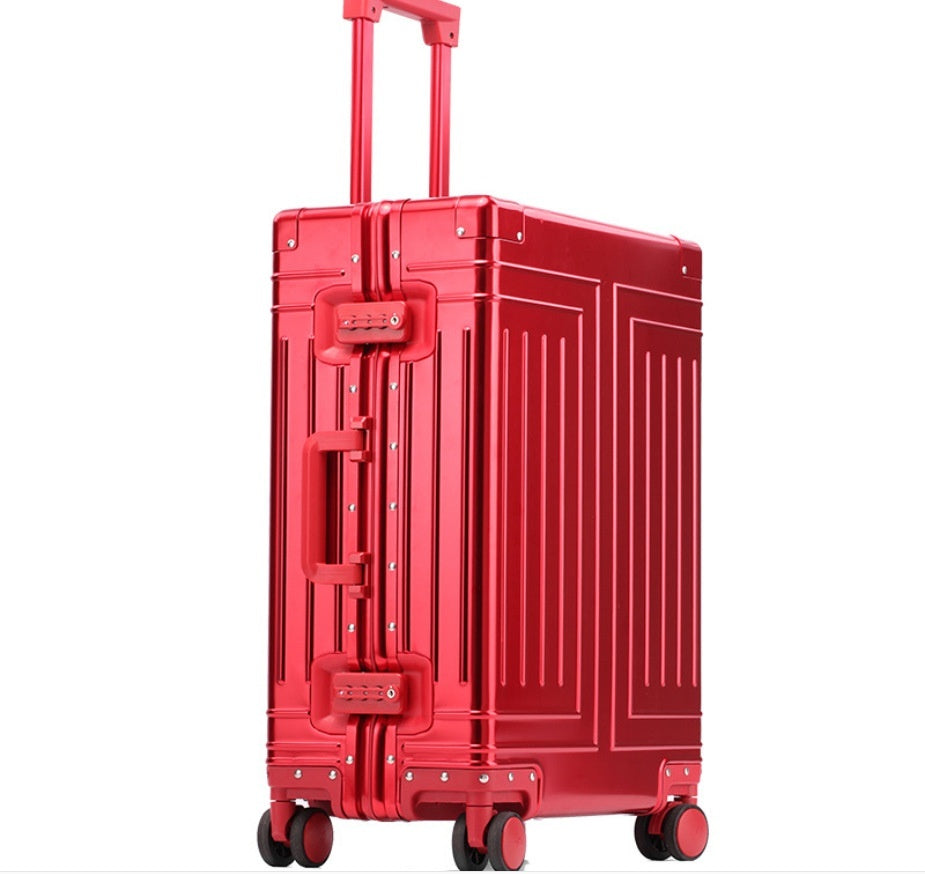 Aluminum-Magnesium Alloy Hardshell Trolley Suitcase | 20"-28", Universal Wheels, Waterproof, 16 Colors