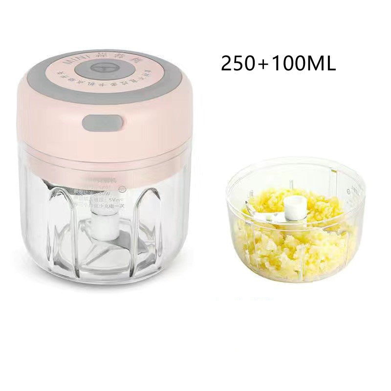 Mini Electric USB Rechargeable Garlic & Food Chopper | 30W | 1200mAh | BPA-Free | Stainless Steel Blade | 100ml, 250ml & 350ml | Green, Pink & White | Kitchen Tool