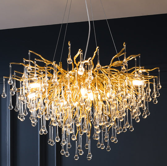 YST01 Postmodern Water Drop Crystal LED Chandelier | Aluminum, Smart Control, 10 Sizes, EU CE, 220V
