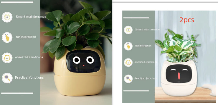 Smart AI Electronic Plant Pot – 7 Sensors, 49+ Expressions & Intelligent Water Monitor