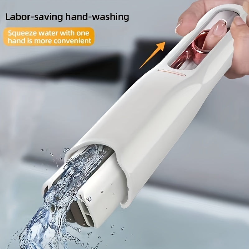 Self-Squeeze Portable Mini Mop | 180° Wringer | Wet & Dry | Sponge Head | Desk, Floor & Glass Cleaner