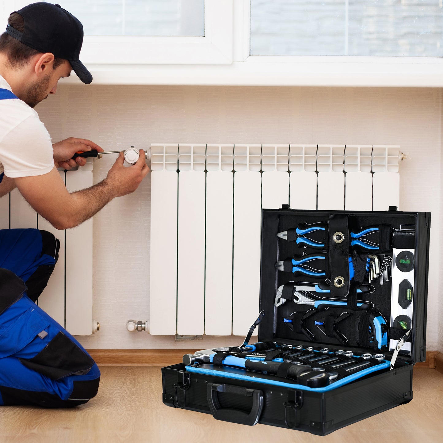247-Piece Home & General Maintenance Tool Set | Carbon Steel, Aluminum Suitcase, Sockets, Bits & More