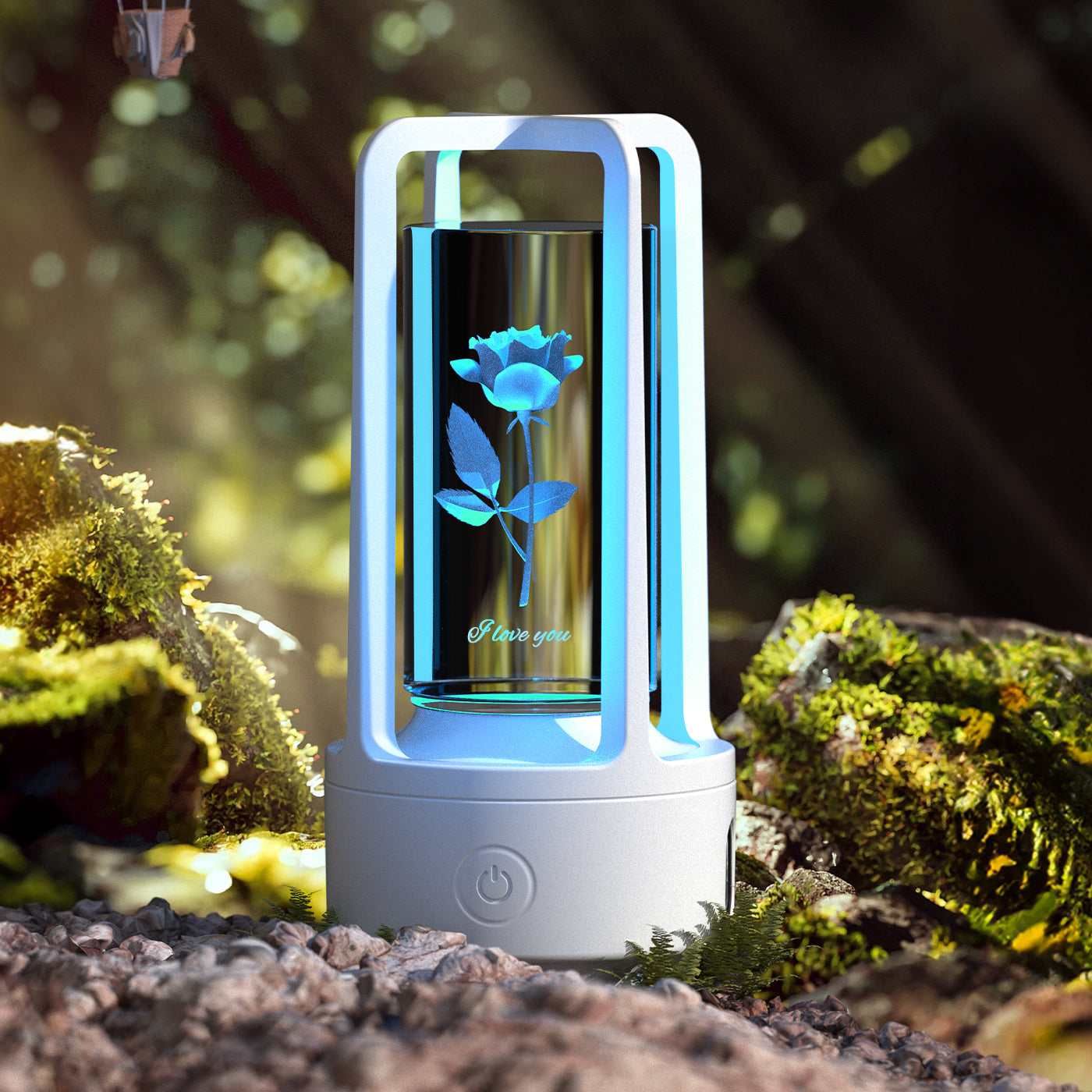 2-in-1 Bluetooth Speaker & LED Night Lamp | Acrylic & Crystal | Touch Sensor | 2,500mAh | 5W | Wireless Charging | 13 Motifs | Black & White | Valentine's Day Gift | Home & Party Decor