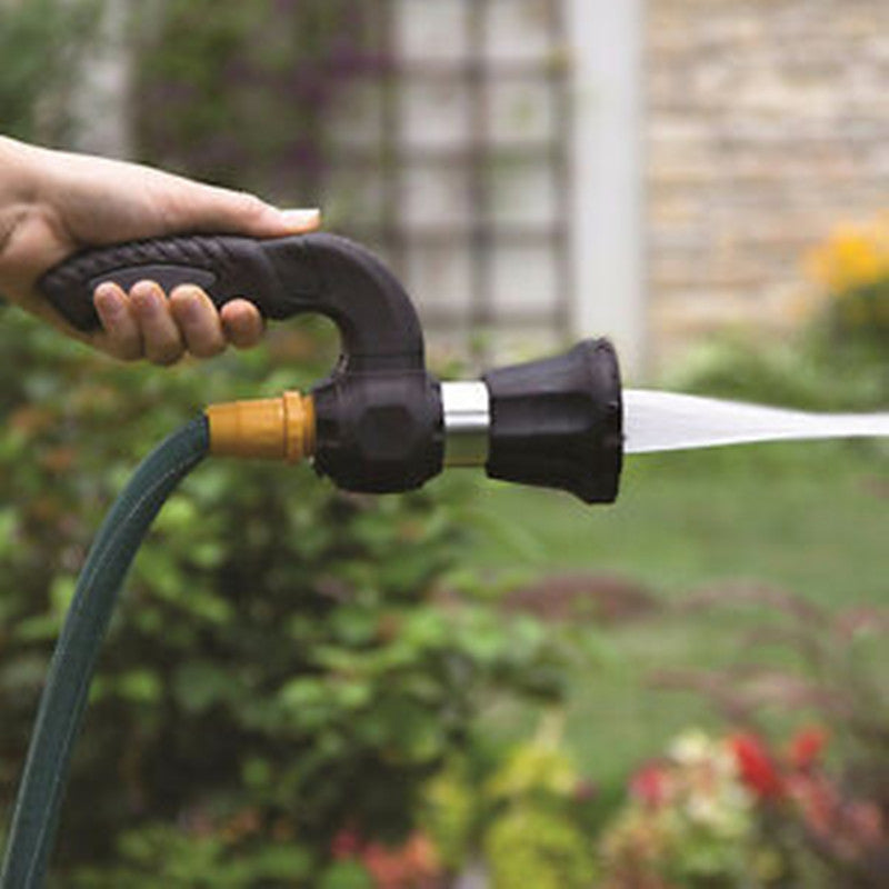 5-Setting Garden Hose Spray Nozzle | ABS + Aluminium Alloy | 23×6.5×11cm | Fits 5/8" Hose | Ergonomic Handle | Lawn, Garden & Car Washing | Black