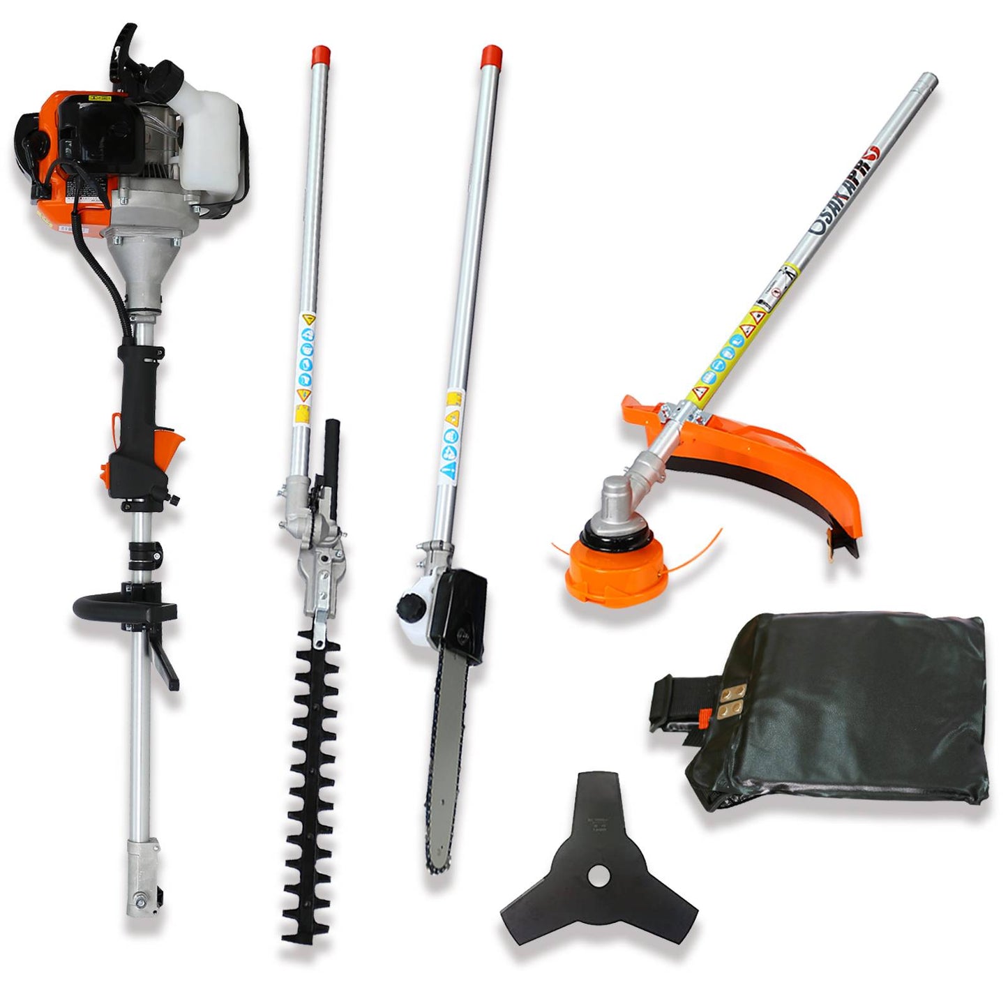 52cc 4-in-1 Gas-Powered Garden Multi-Tool | String Trimmer, Brush Cutter, Hedge Trimmer & Pole Saw