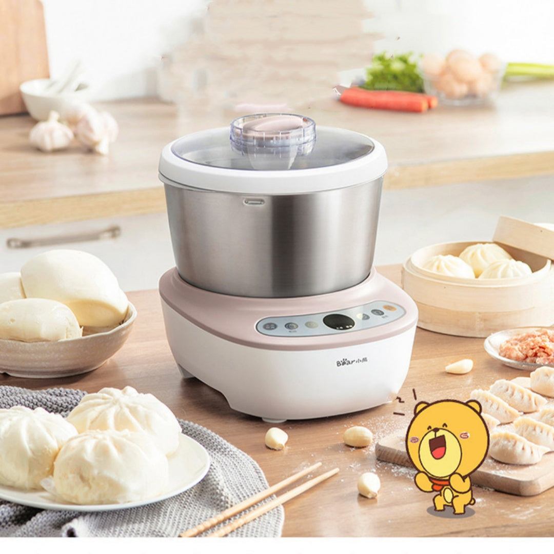 HMJ-A50B1 5L Stainless Steel Fully Automatic Dough Mixer & Noodle Maker | 111-240V, Silver, 220V & US Plug