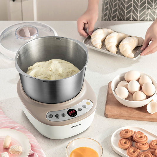 HMJ-A50B1 5L Stainless Steel Fully Automatic Dough Mixer & Noodle Maker | 111-240V, Silver, 220V & US Plug