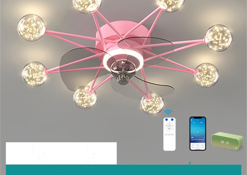 Nordic Starry Sky LED Ceiling Fan Light | 4 Colours, 2 Shade Styles, 30,000h, 111-240V, 10-15㎡, Kids & Living Room