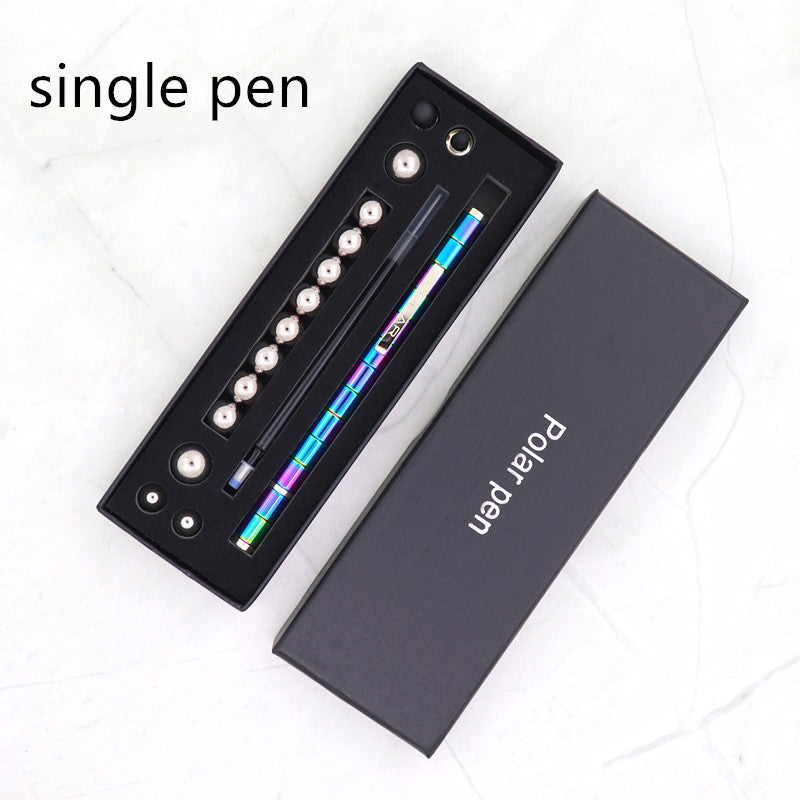 Magnetic Fidget Pen | 13 Magnetic Rings + 12 Steel Balls | Ballpoint + Stylus | Stress Relief & Focus | Gift Box Options | Black, Gold & Silver